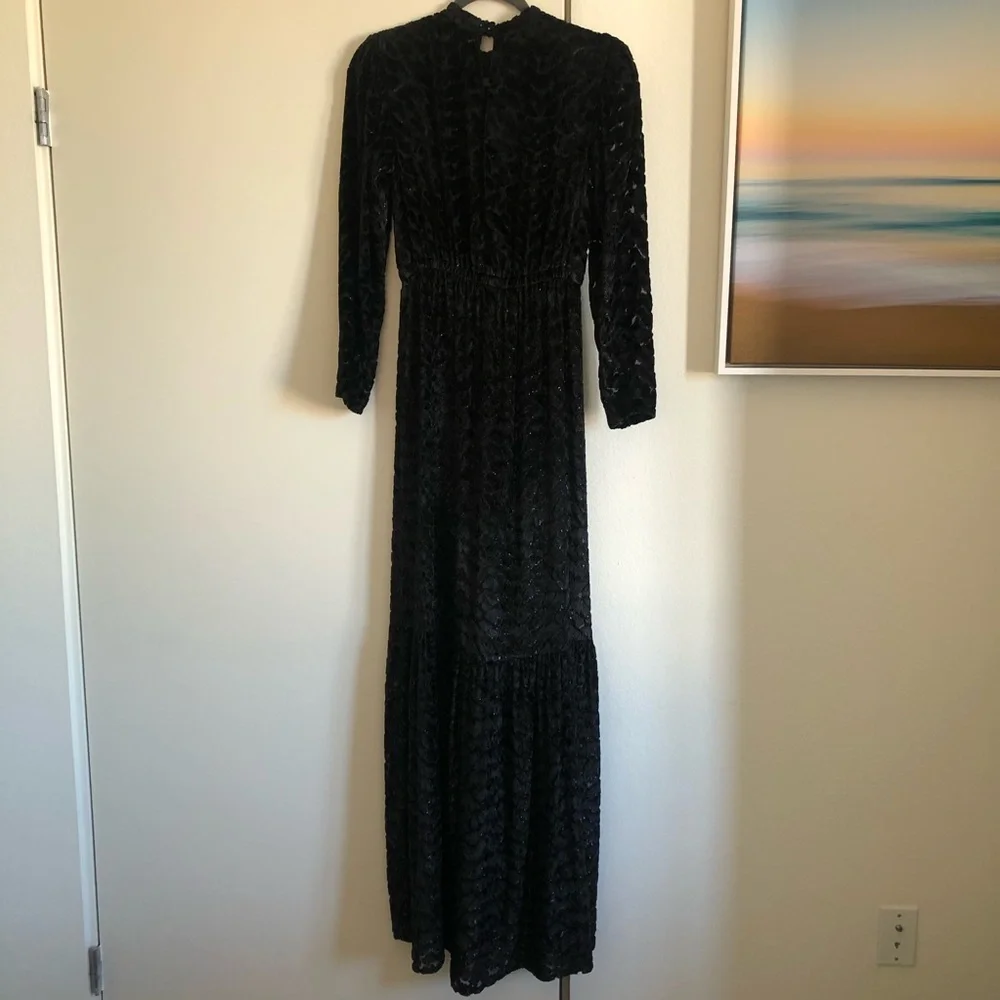 A.L.C. Black Lace Long Sleeve Maxi Dress - Picture 6 of 10